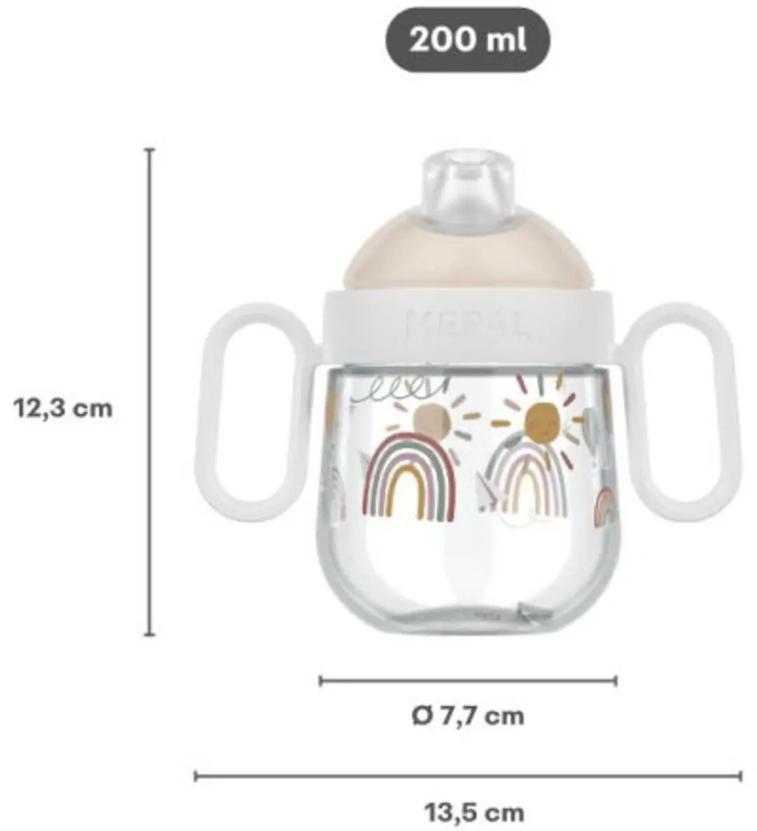 Mepal Mio Antilekbeker 200ml - Sunshine & Rainbow
