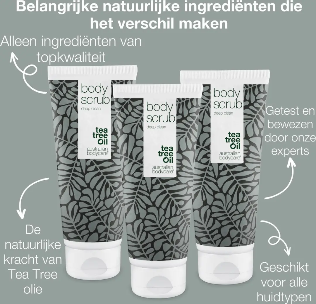 Australian Bodycare Body Scrub 200ml - 3 Stuks - Tea Tree