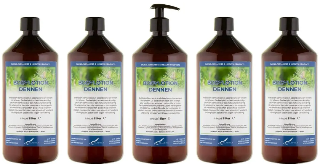 Splashbox Cosmetics Dennen Bodylotion 5L - 5 Stuks