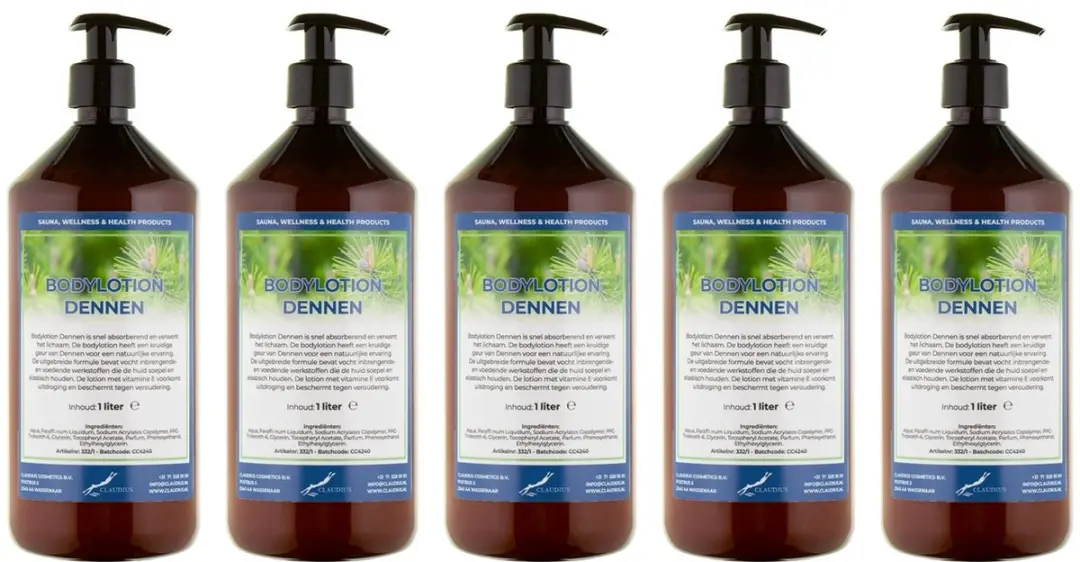 Splashbox Cosmetics Dennen Bodylotion 5L - 5 Stuks