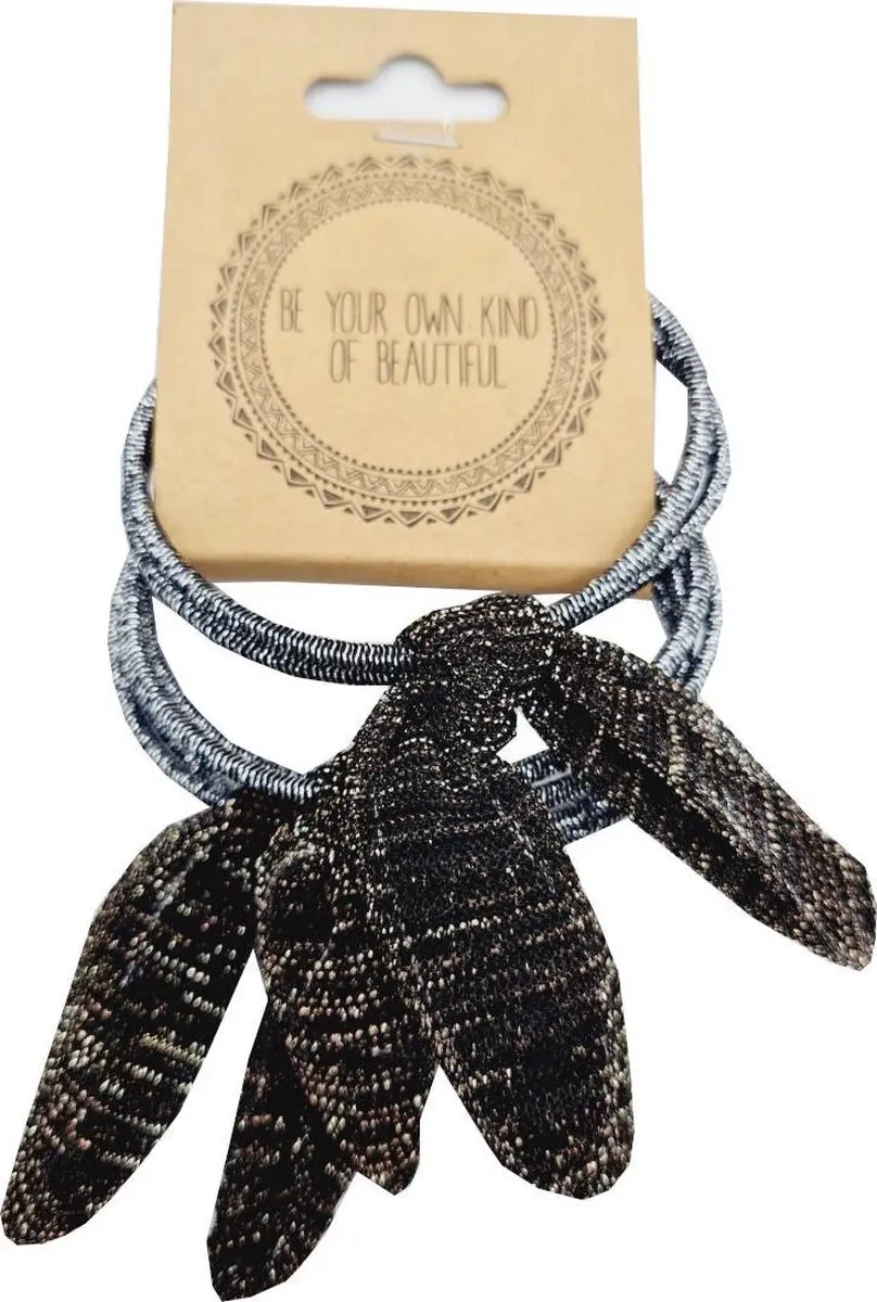 Haarsoires Haarelastieken Strik 5cm Glitter - Goud/Grijs/Zilver - 3 Stuks