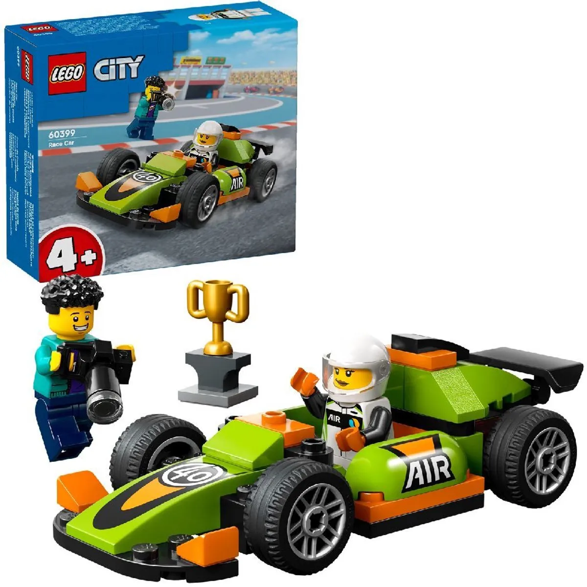 LEGO City Groene Racewagen 60399 - 2 Minifiguren - afbeelding 6 van 6