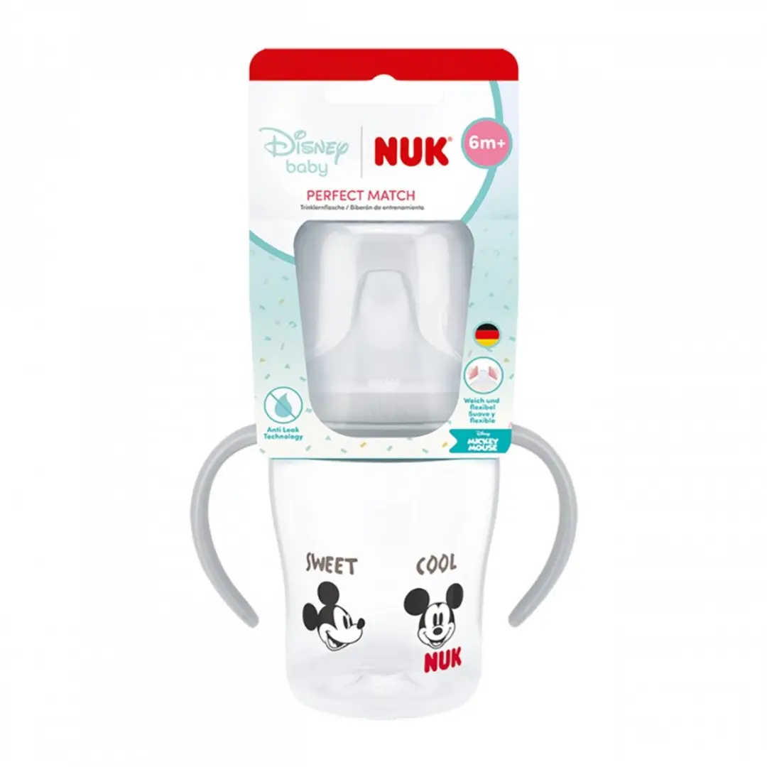 NUK Minnie Oefenfles 150ml - Grijs