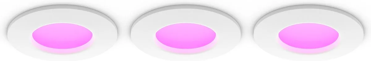 Philips Hue Inbouwspot RGB - 3 Stuks Ø90mm
