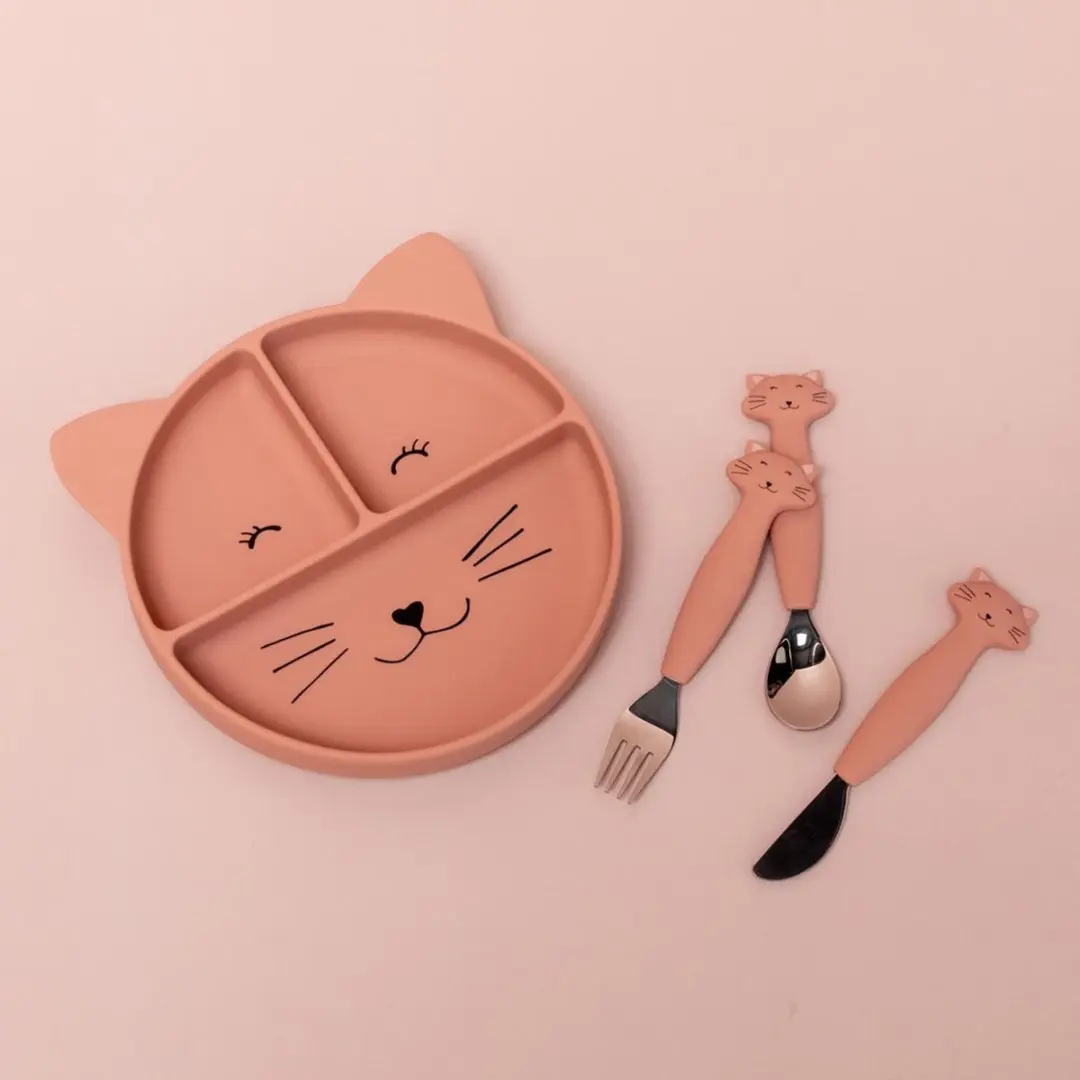 Trixie Kinderbord Mrs. Cat Siliconen - Roze