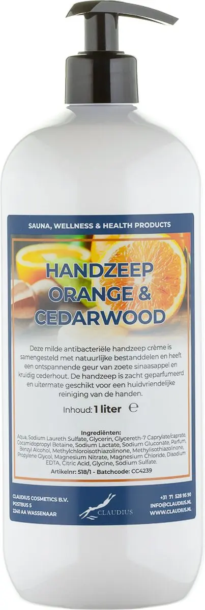 Splashbox Cosmetics Handzeep Sweet Orange & Cedarwood 1L