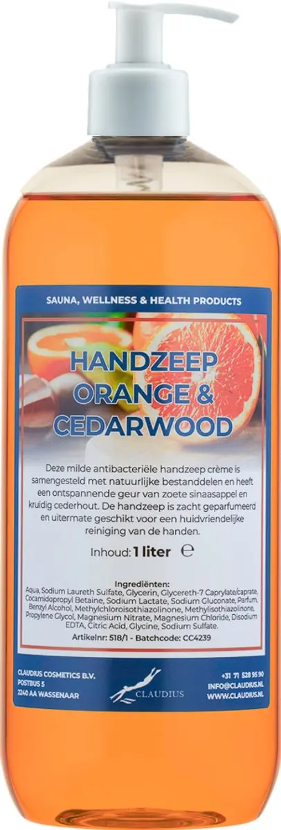 Splashbox Cosmetics Handzeep Sweet Orange & Cedarwood 1L