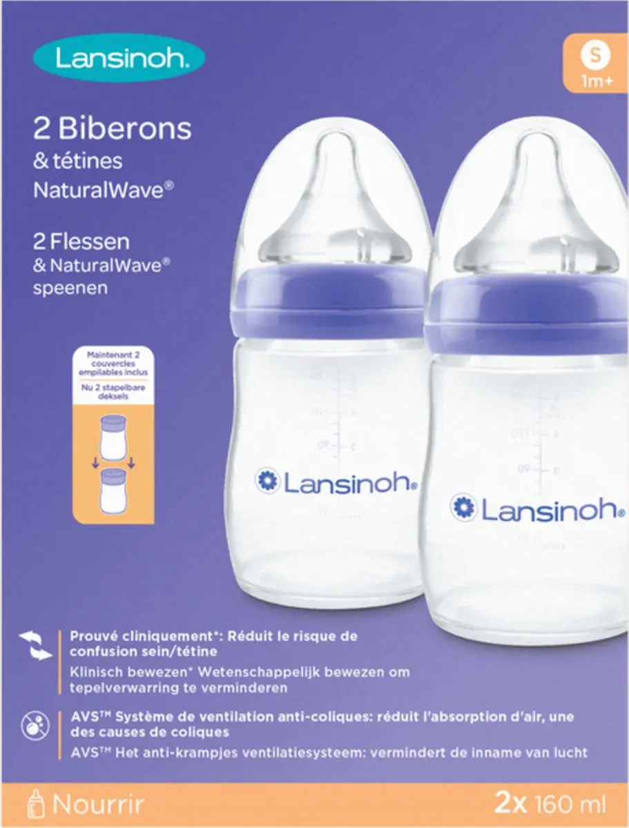 Lansinoh Natural Wave Flesjes 160ml - 2 Stuks - afbeelding 6 van 6