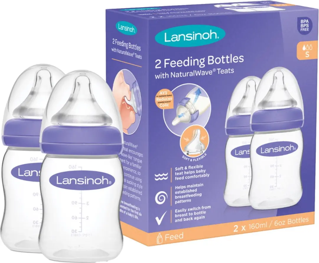 Lansinoh Natural Wave Flesjes 160ml - 2 Stuks