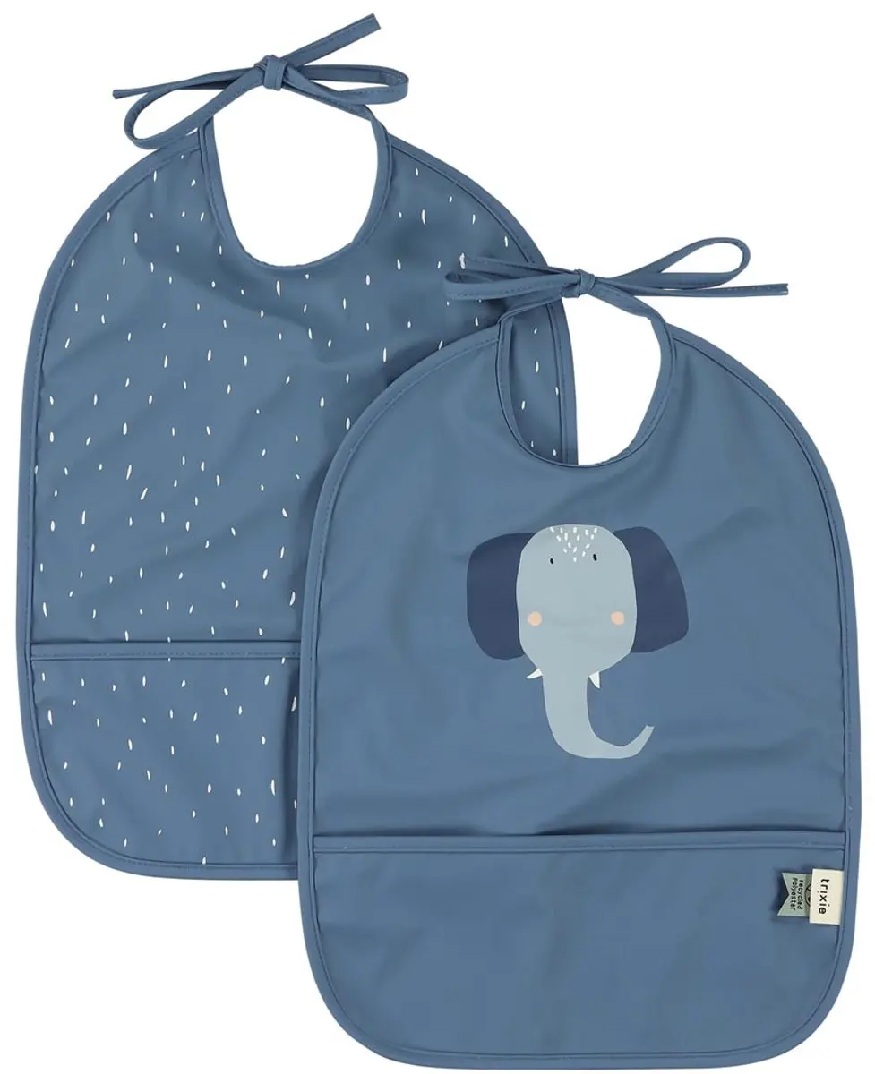 Trixie Afwasbaar Slabbetje Mrs. Elephant 2-pack