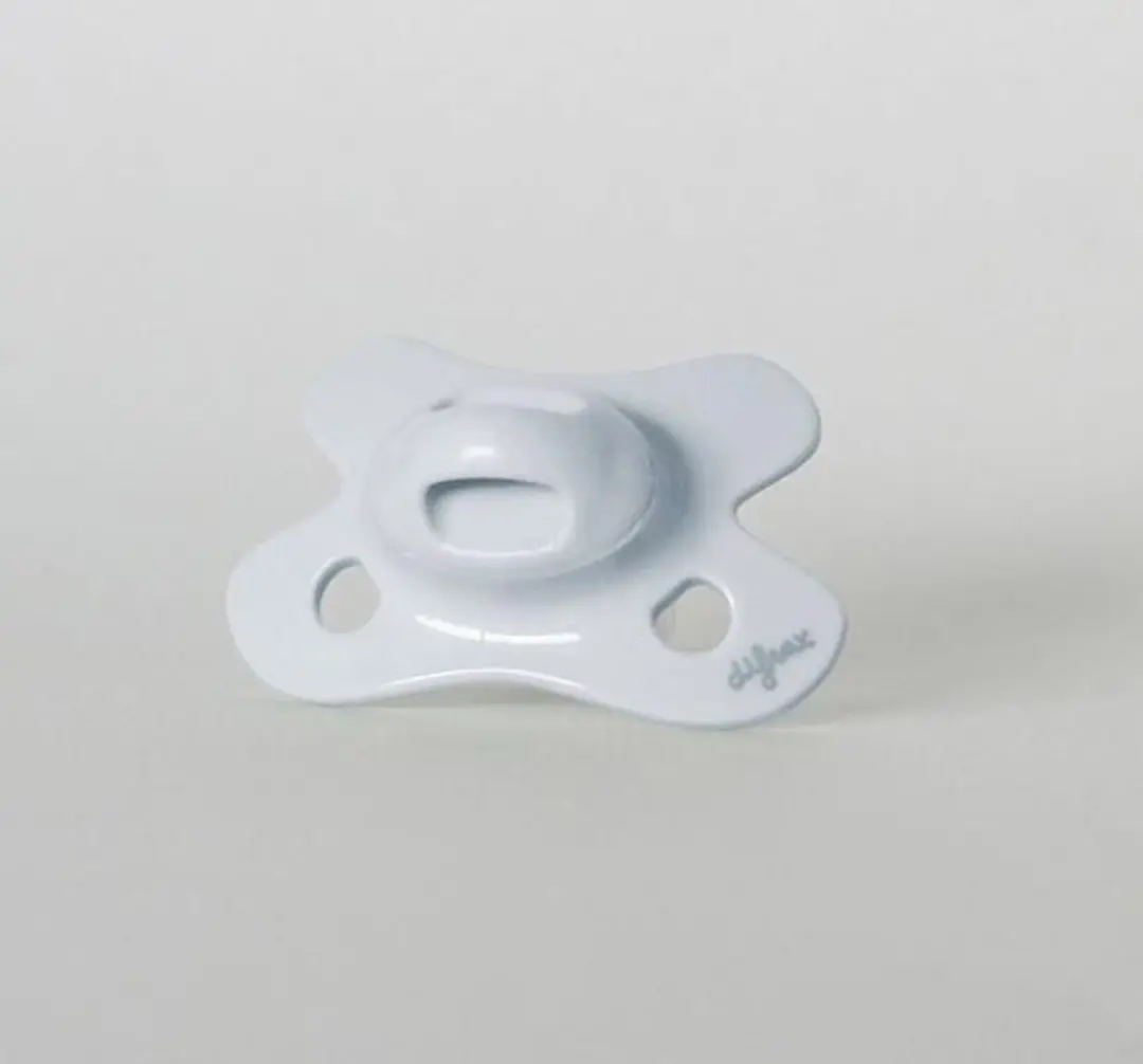 Difrax Uni Fopspeen Ice Natural - Rond - Blauw licht