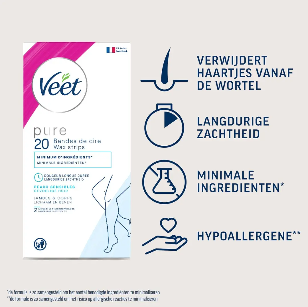 Veet Ontharingsstrips Benen & Lichaam - 20 Stuks