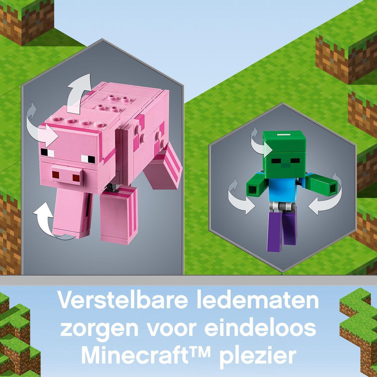 LEGO Minecraft BigFig Varken met Babyzombie - 21157