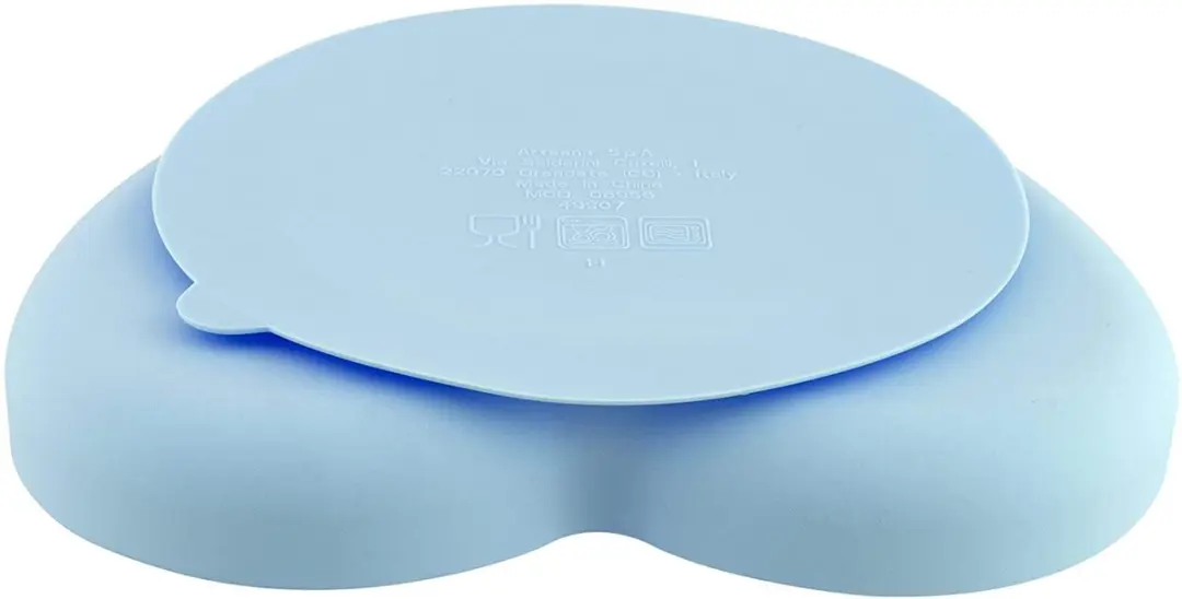 Chicco Hartvormig Siliconen Bordje 9M+ - Blauw