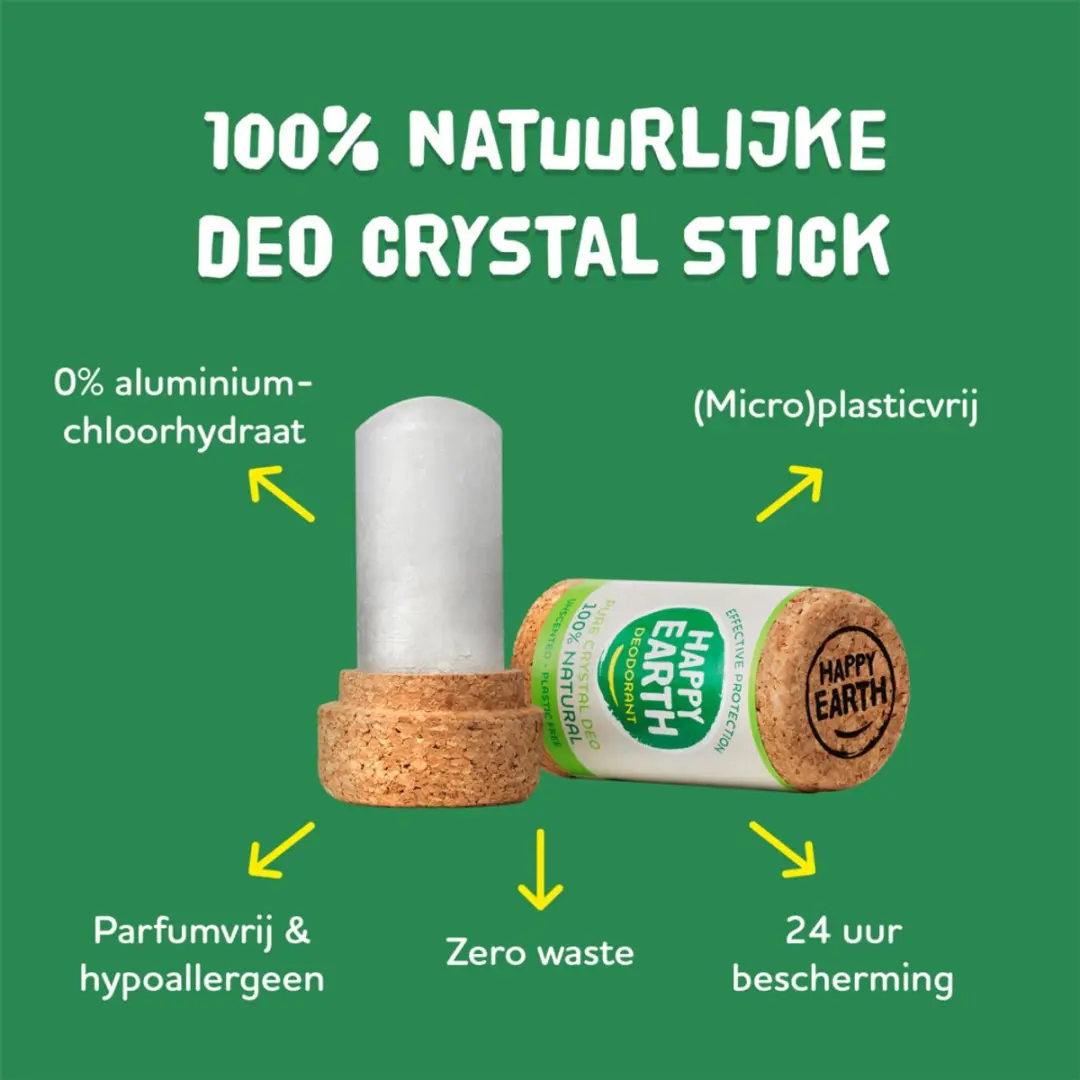 Happy Earth Deo Crystal Stick 90g - Ongeparfumeerd