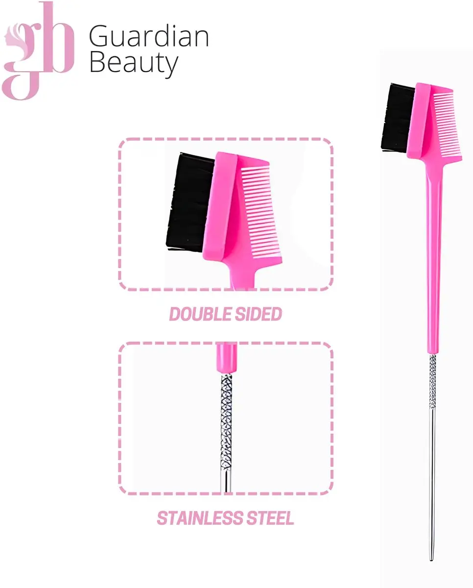 Guardian Beauty Edge Control Borstel & Waxstick - Roze - 2 Stuks