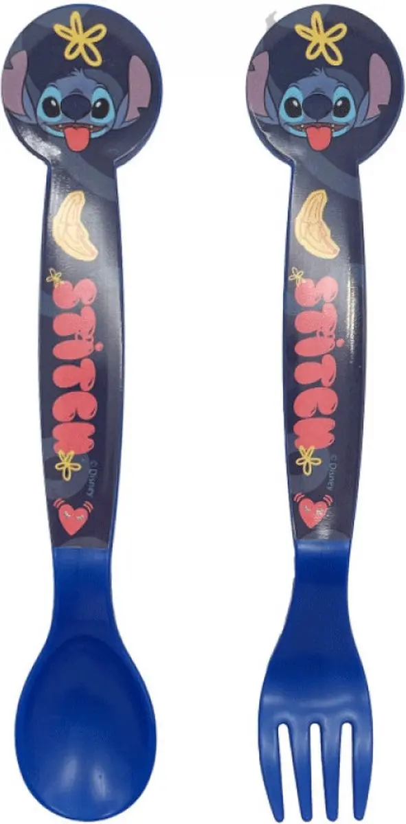 Disney Stitch Bestekset Lepel & Vork Palms Patroon