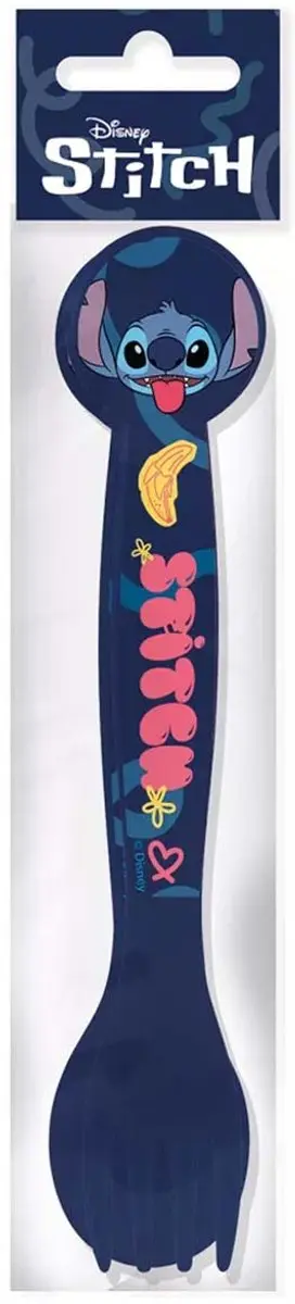 Disney Stitch Bestekset Lepel & Vork Palms Patroon - Blauw - afbeelding 6 van 6