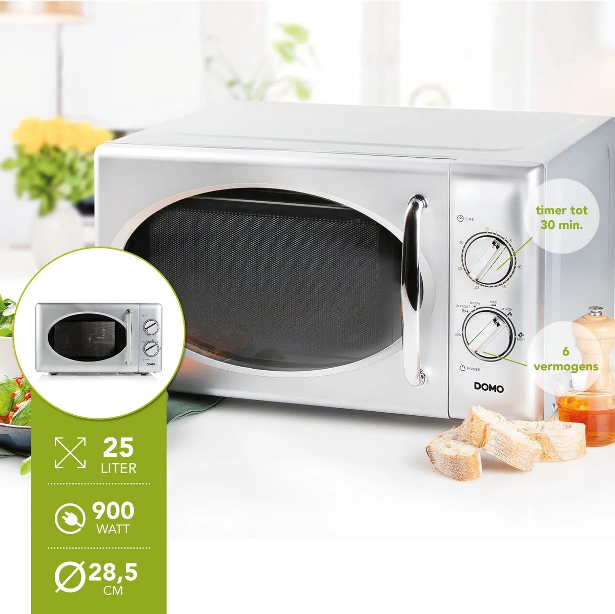 Domo DO3025 Magnetron 25L - 900W - Grijs