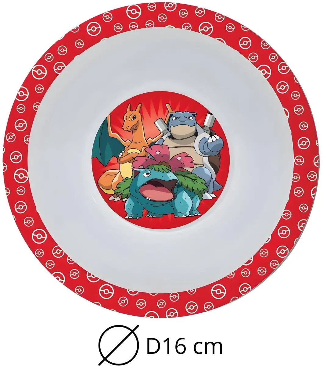 Pokémon Kinderbordjes Diep 16cm - 6 Stuks - Donkerrood