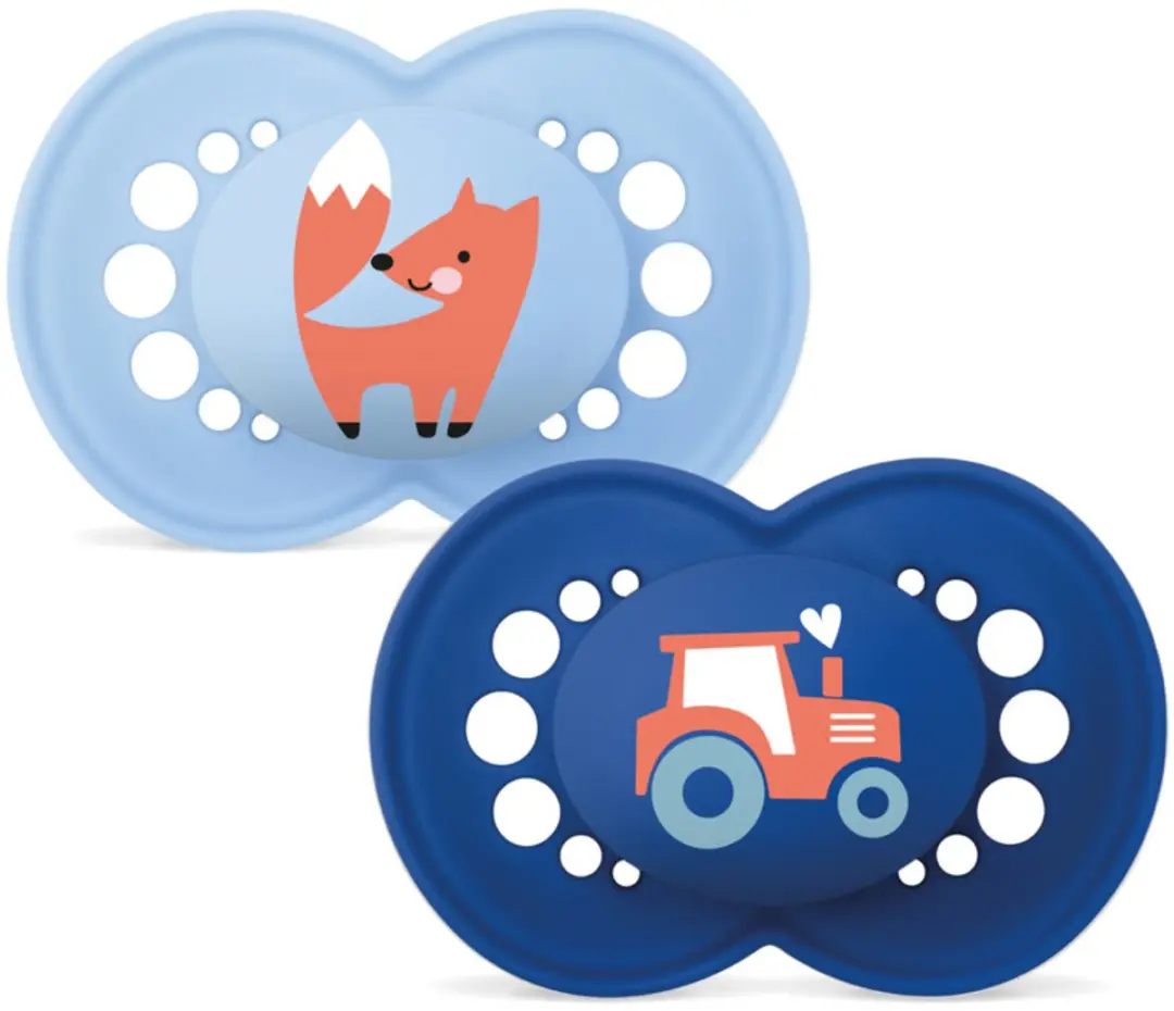MAM Original Pure Silikon Fopspeen 6-18m - Blauw - 2 Stuks
