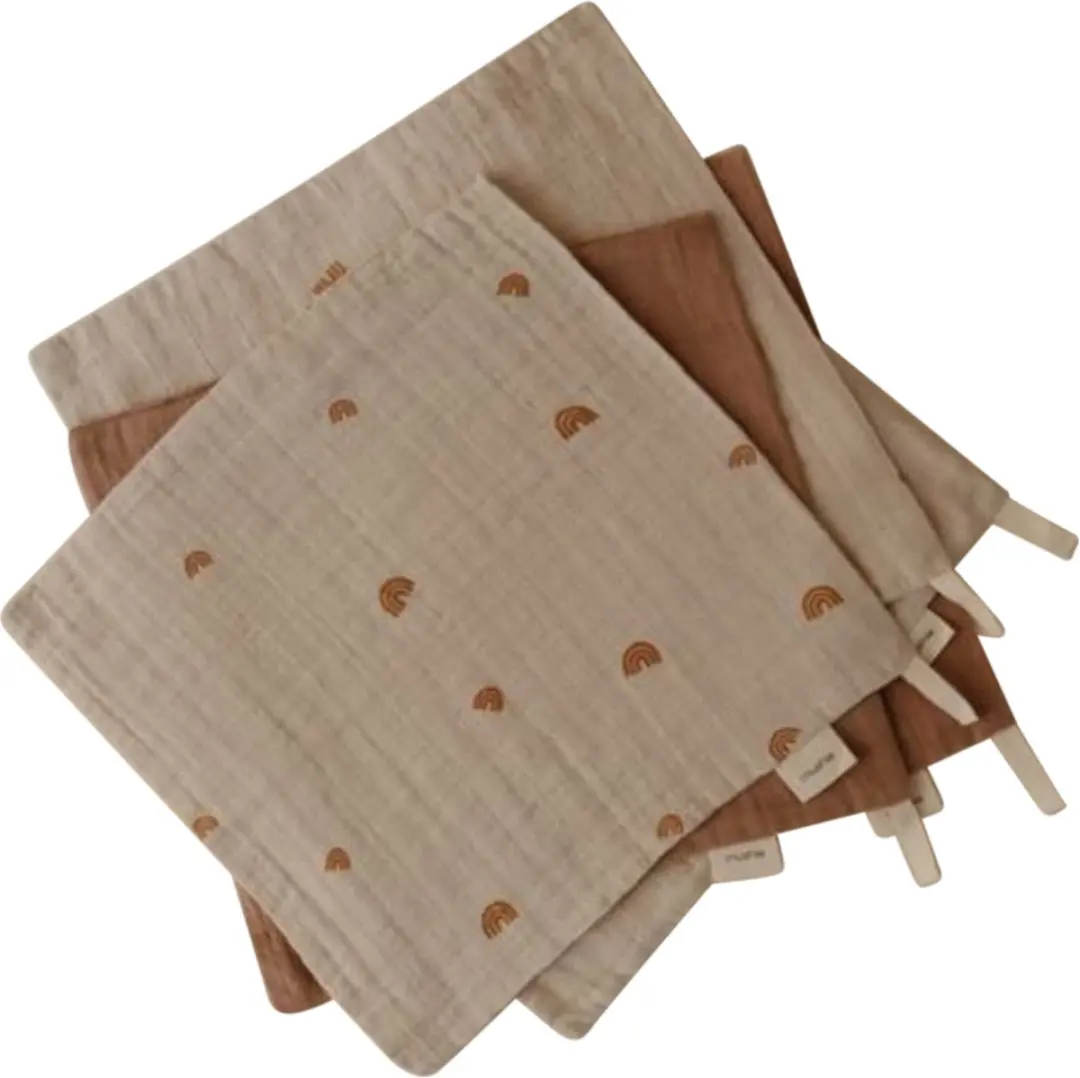 Mushie Monddoekjes Muslin Cotton - 5 Stuks - Blauw