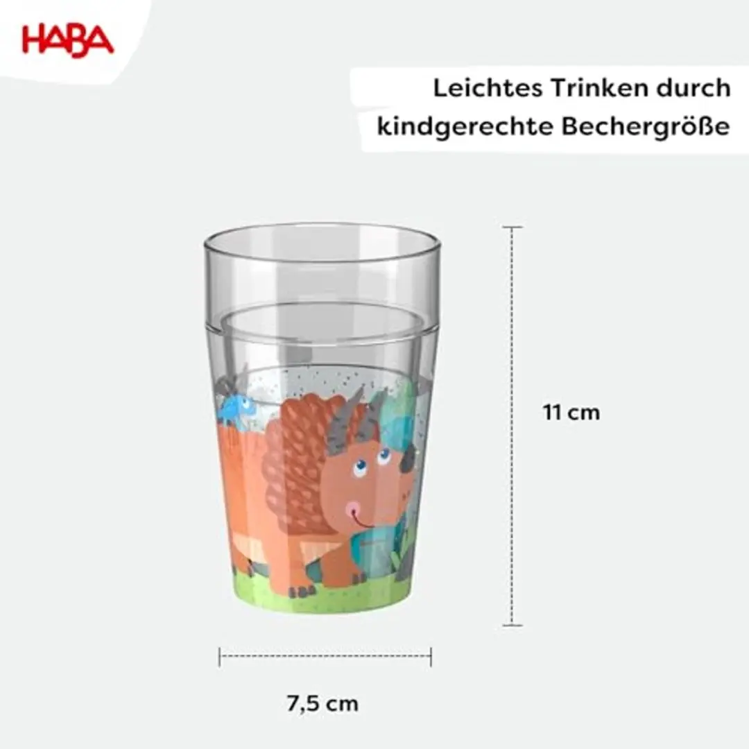 Haba Glitterbeker Dino 250ml - Multicolor