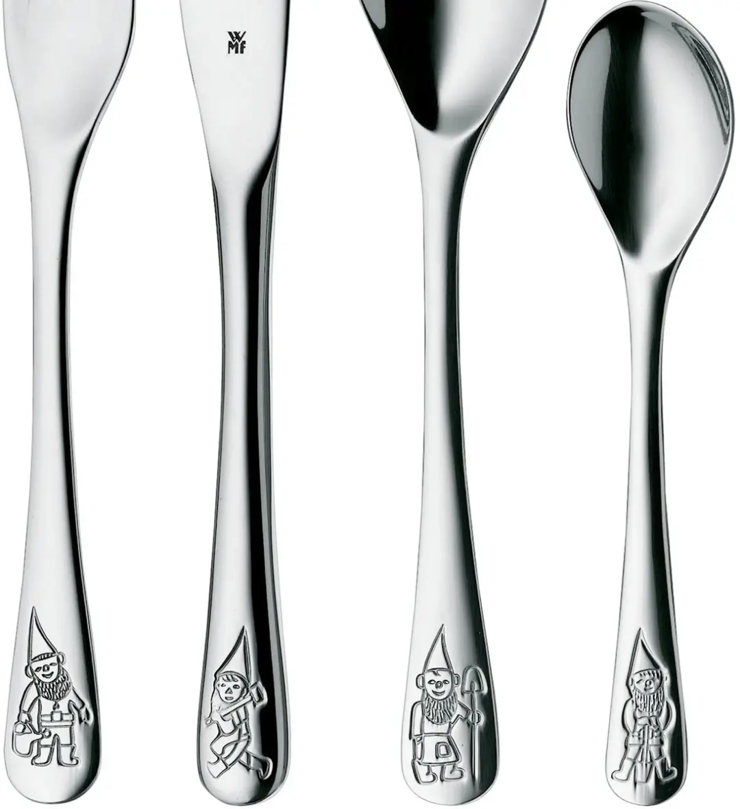 WMF Kinderbestek Dwergen 4-delig - 4 Stuks - Zilver