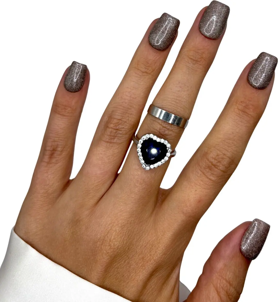 SD Press on Nails Rose Gold Glitter XS Coffin - 20 Stuks