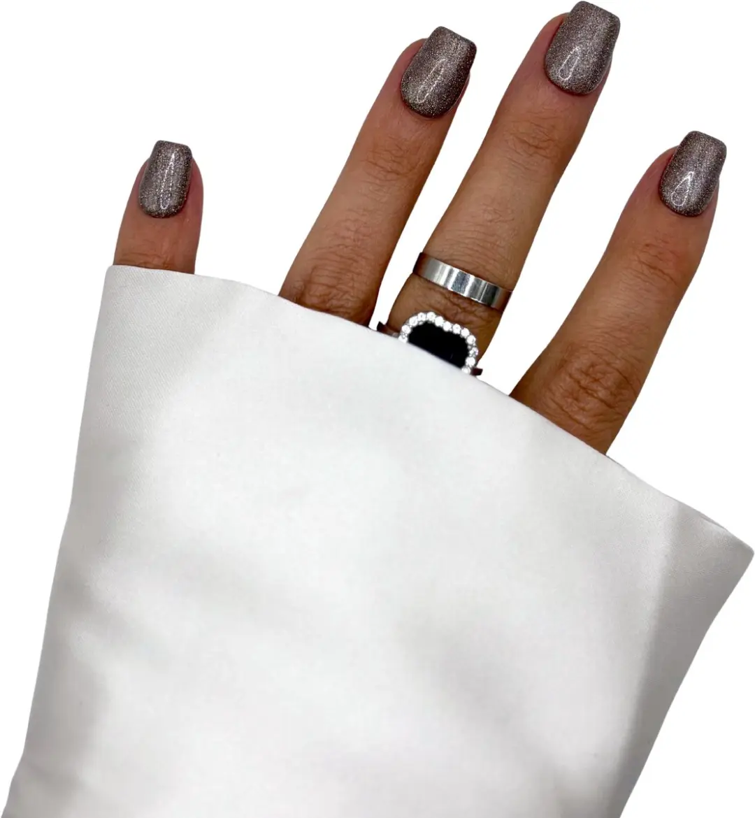 SD Press on Nails Rose Gold Glitter XS Coffin - 20 Stuks