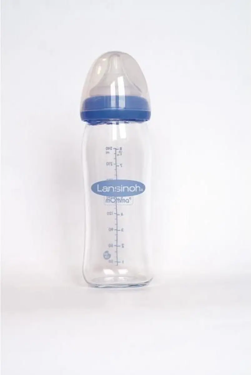 Lansinoh Glazen Fles 240ml - Paars/Wit