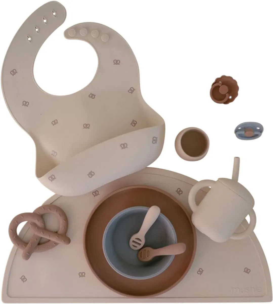 Mushie Siliconen Slab Pretzel - Beige