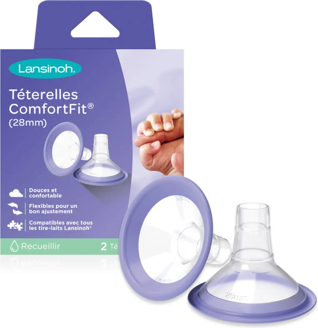 Lansinoh Borstschilden Comfort Fit 28mm - 2 Stuks - Paars/Transparant