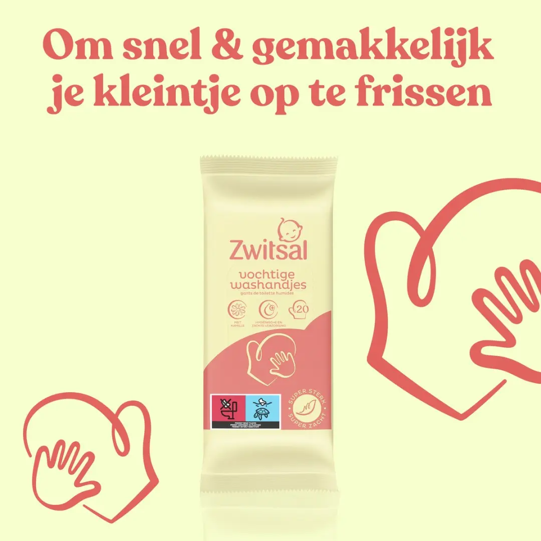 Zwitsal Goedemorgen Vochtige Washandjes - 120 Stuks