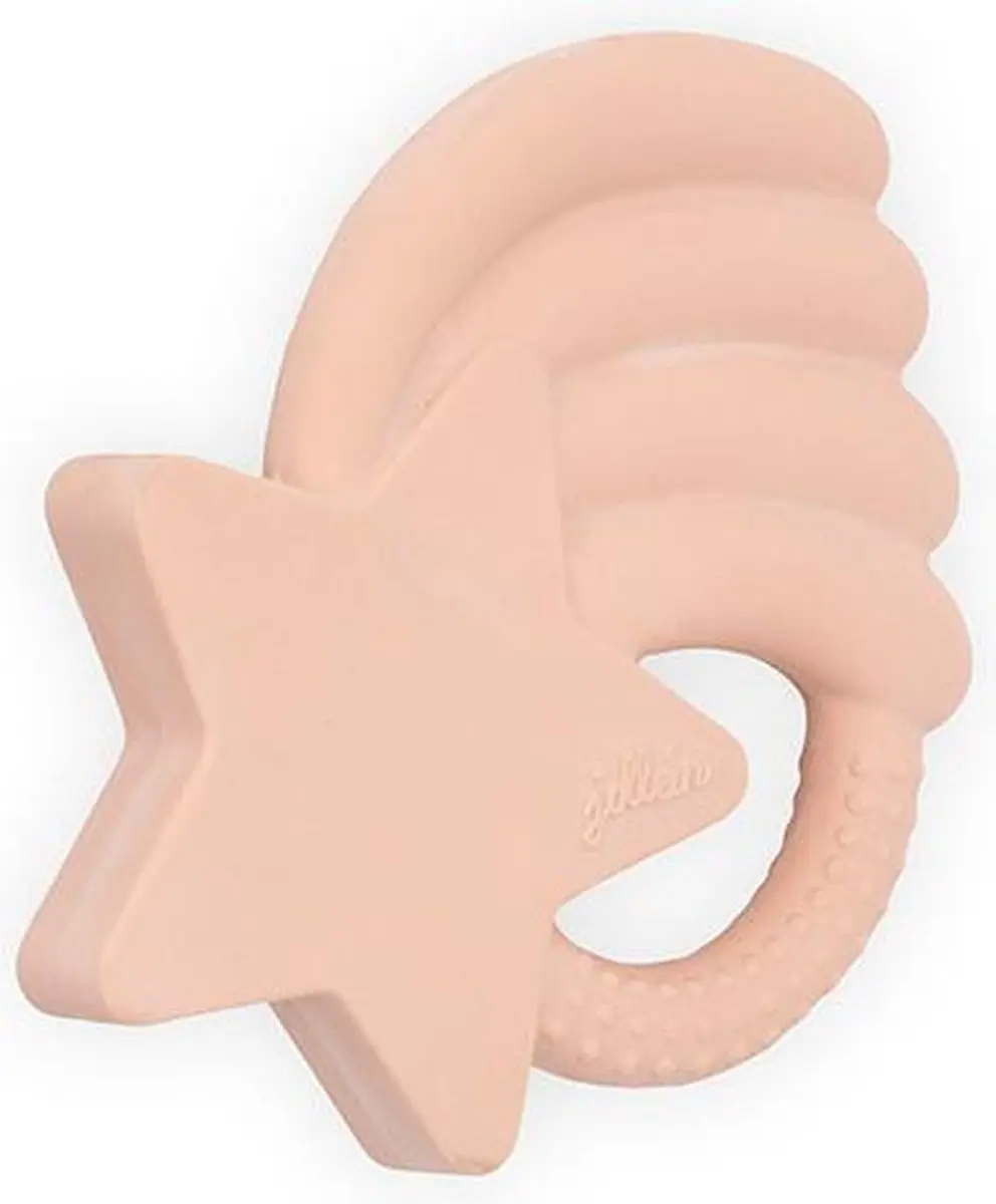 Jollein Bijtring Rubber Falling Star - Roze