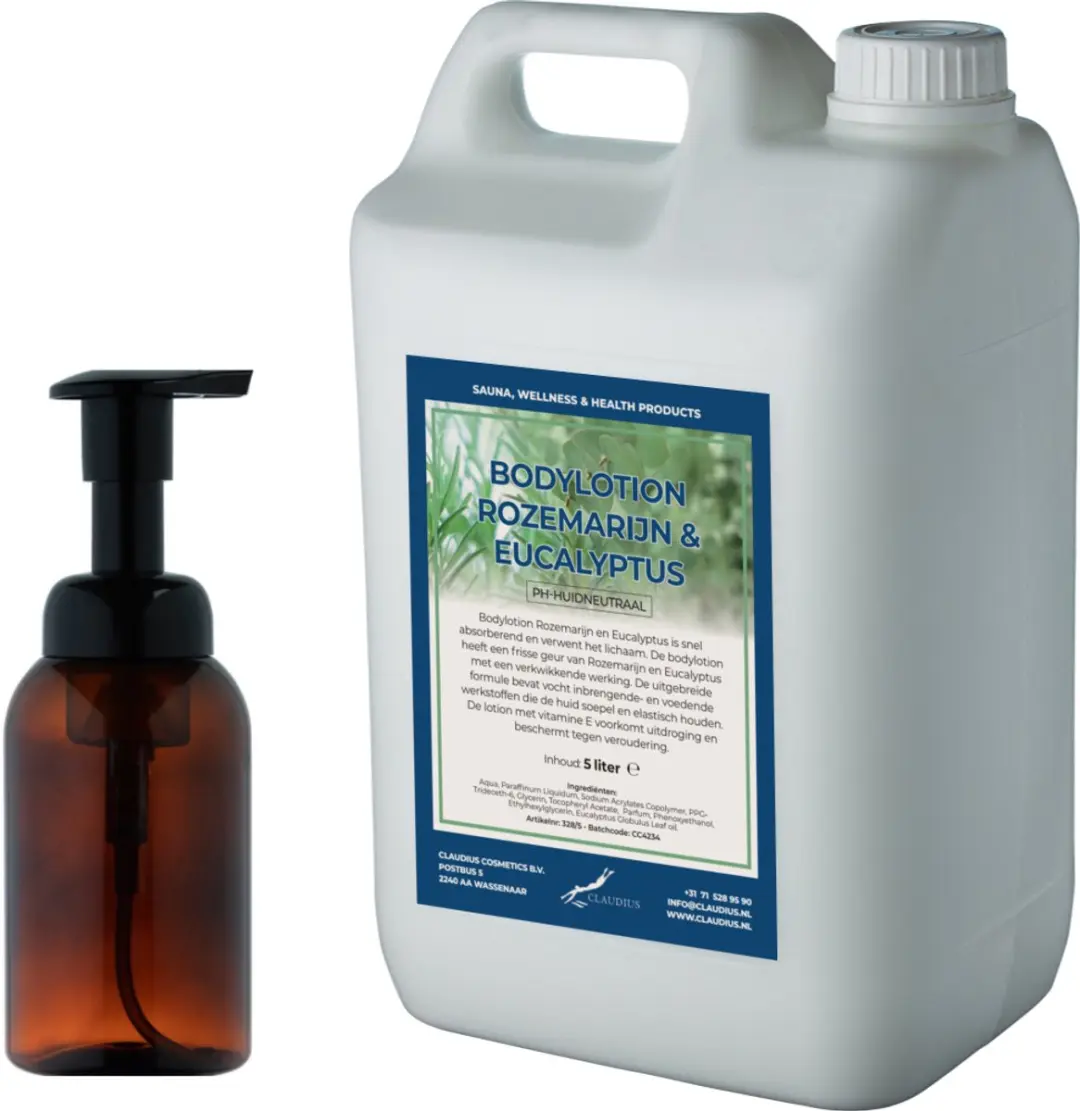 Splashbox Cosmetics Zeepdispenser 300ml + 5L Rozemarijn & Eucalyptus Bodylotion