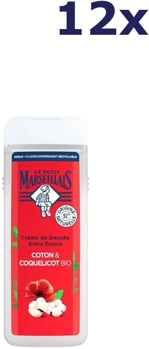 Le Petit Marseillais Douchegel Bio Katoenmelk & Papaver 400ml