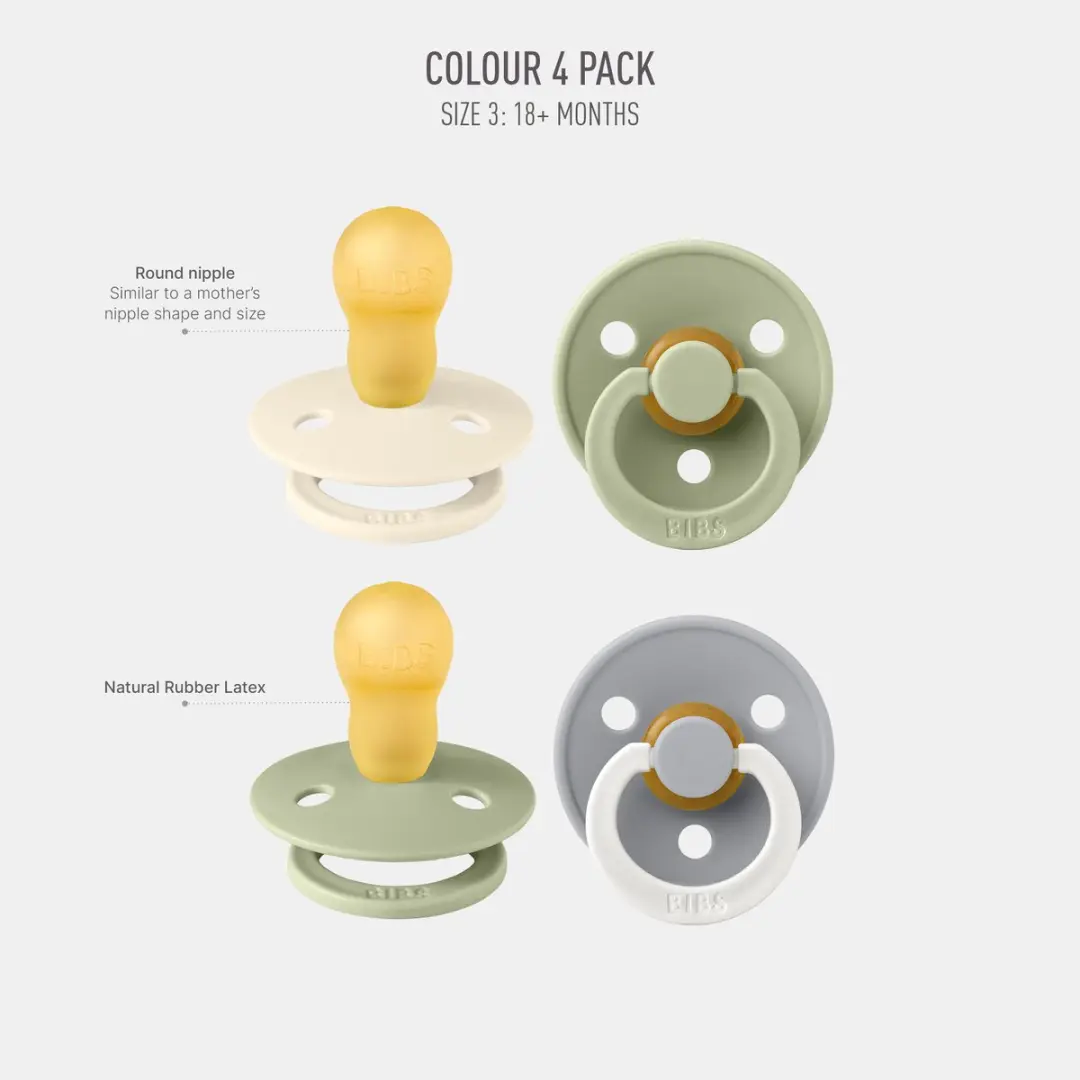 BIBS Colour Speen 18+ Maanden - 4 Stuks Sage Glow Mix - afbeelding 6 van 6