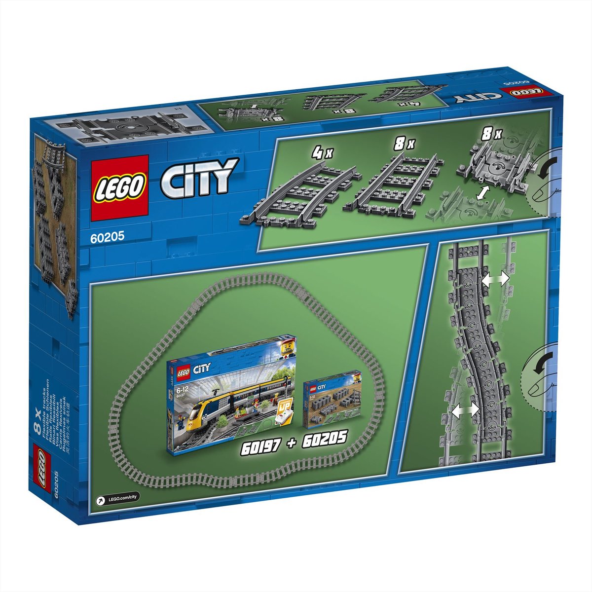 LEGO City Rechte en Gebogen Rails - 60205
