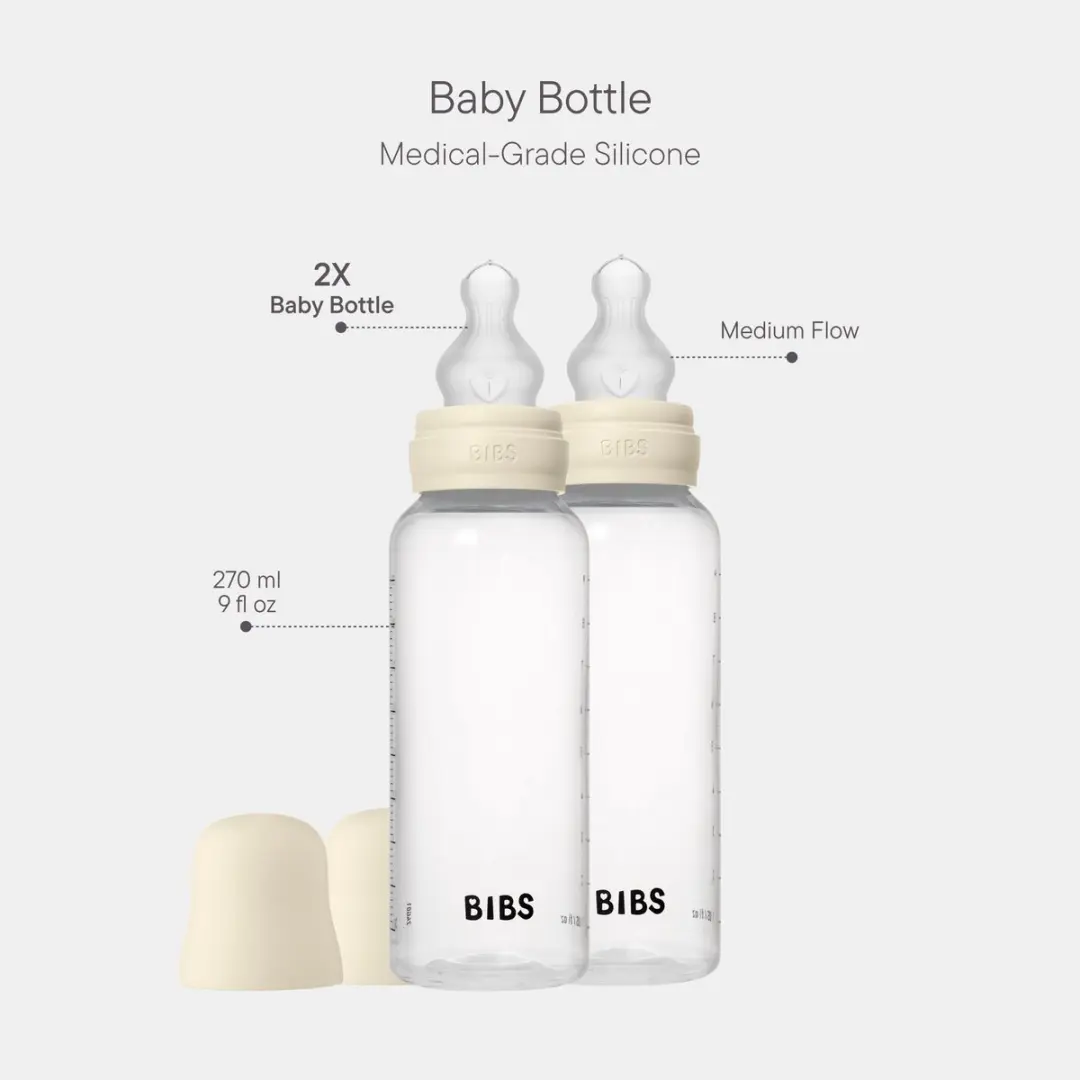 BIBS Babyfles 270ml - 2 Stuks - Anti-koliek - Ivory