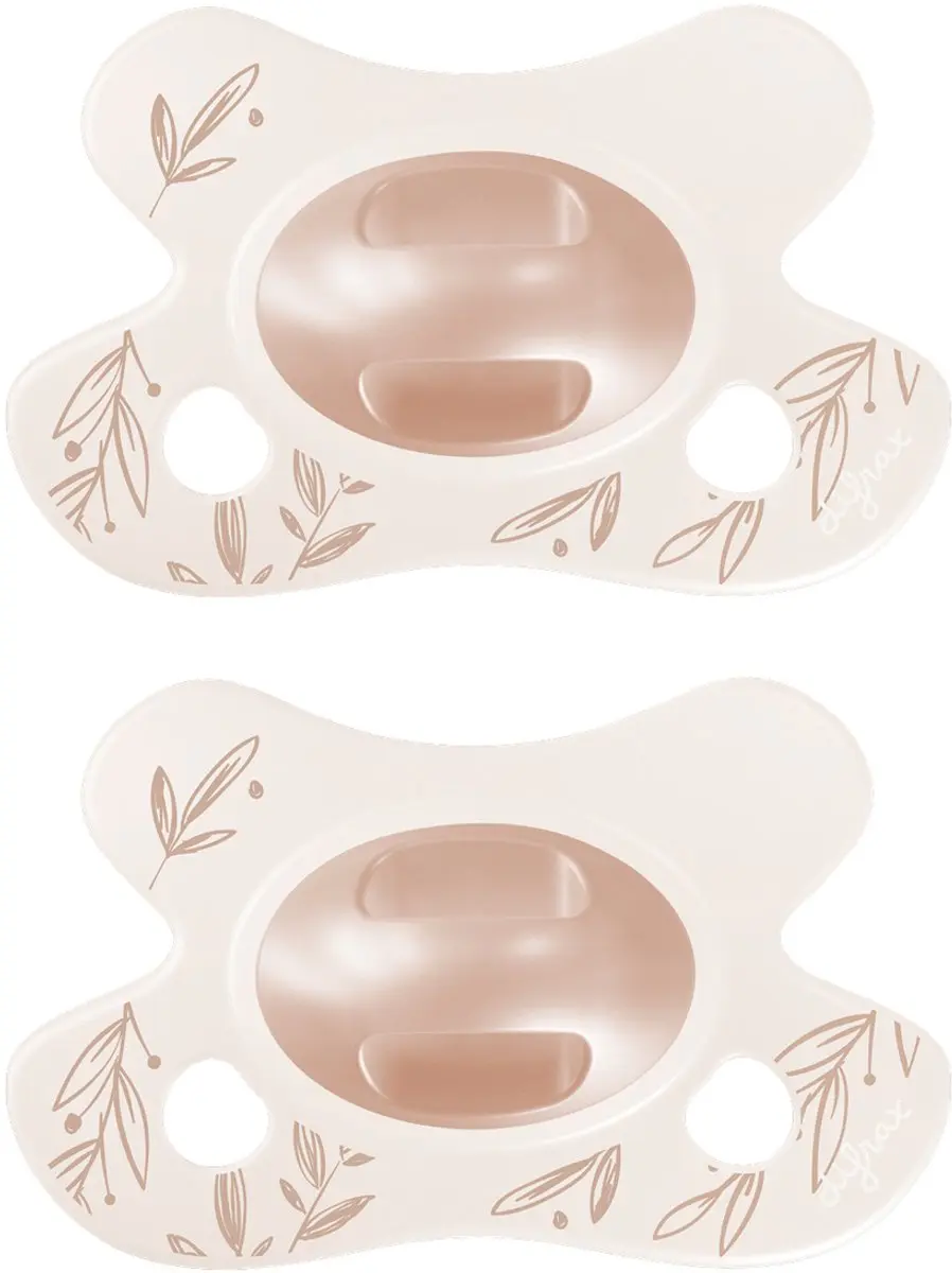 Difrax Natural Fopspeen Newborn Blaadjes Roze