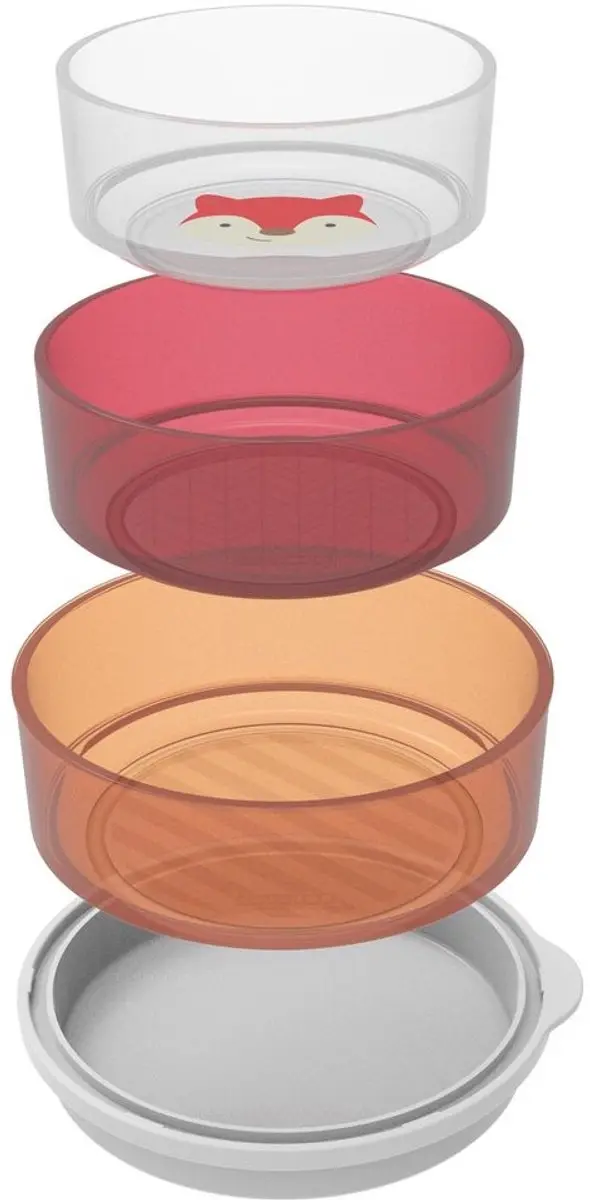Skip Hop Zoo Smart Serve Kom - 3 Stuks - Rood/Orange/Wit - afbeelding 5 van 6