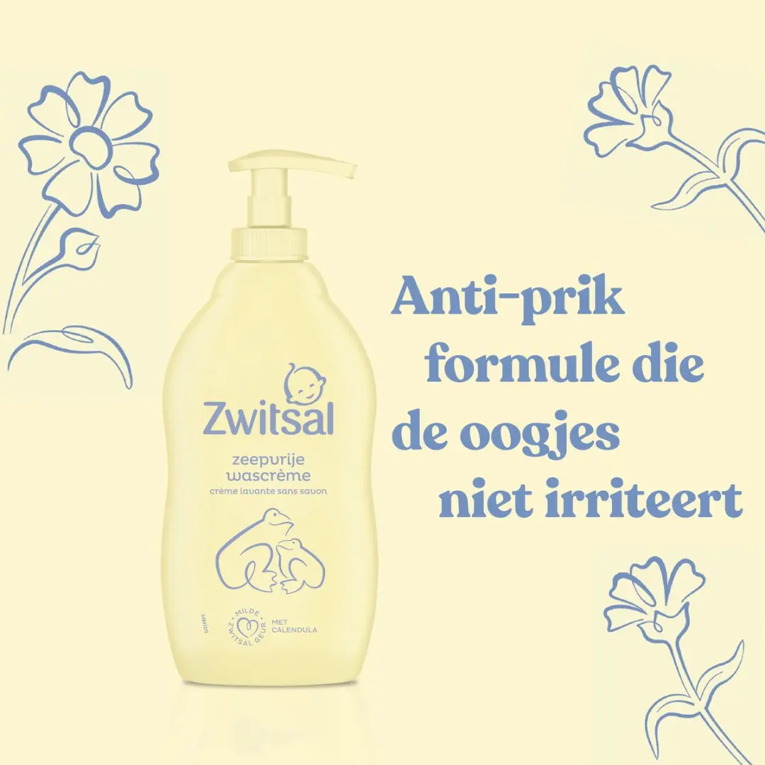 Zwitsal Zeepvrije Wascrème 400ml - 6 Stuks