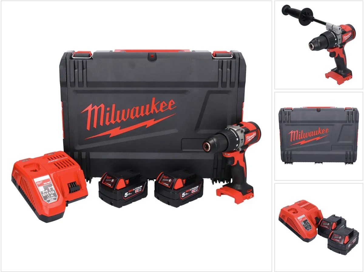 Milwaukee M18 BLPD2-502X Klop-/Schroefboormachine 18V - 2x 5.0Ah