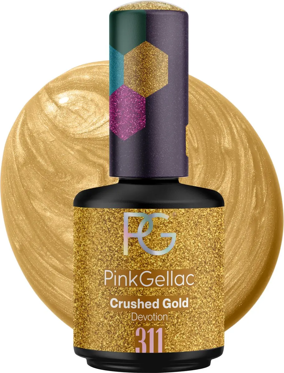 Pink Gellac Crushed Gold 311 Gellak 15ml