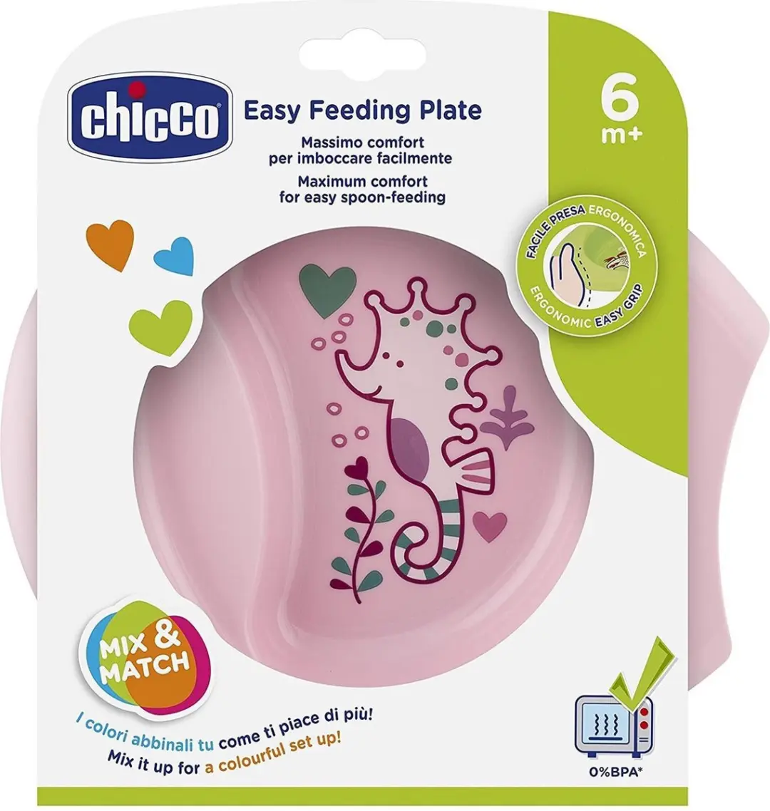 Chicco Diep Dinerbord Zeepaardje - 22cm Roze