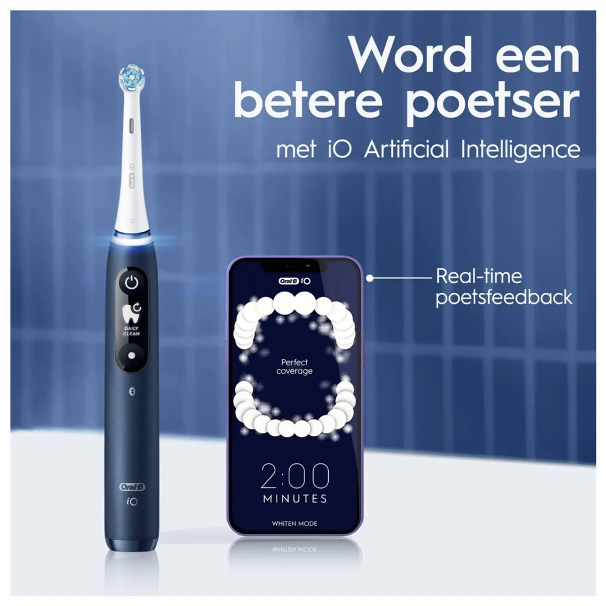 Oral-B iO 7S Elektrische Tandenborstel - Blauw - 2 Borstels