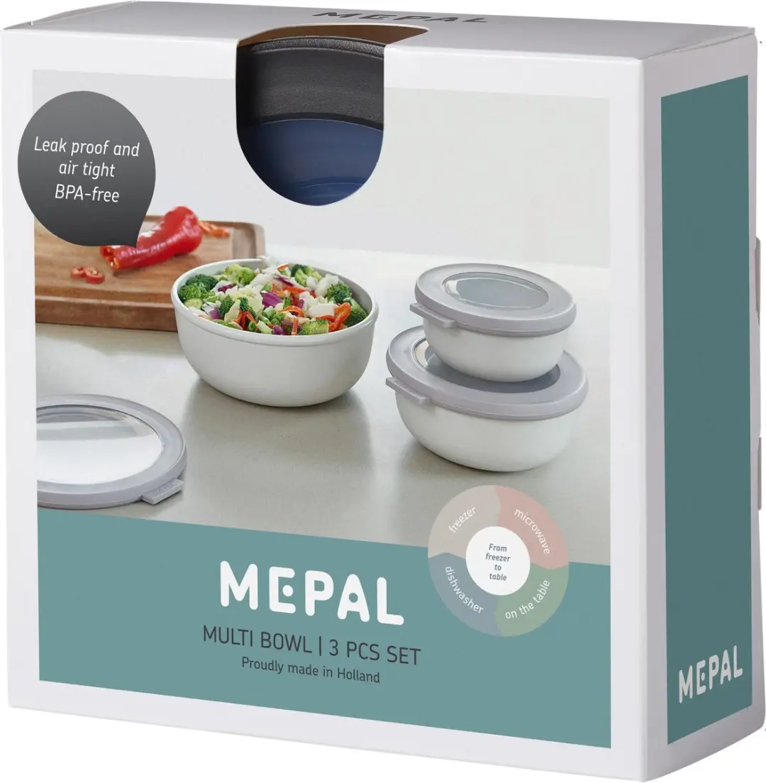 Mepal Cirqula Vershouddoosset 3-delig - 350/750/1250ml - Nordic Black