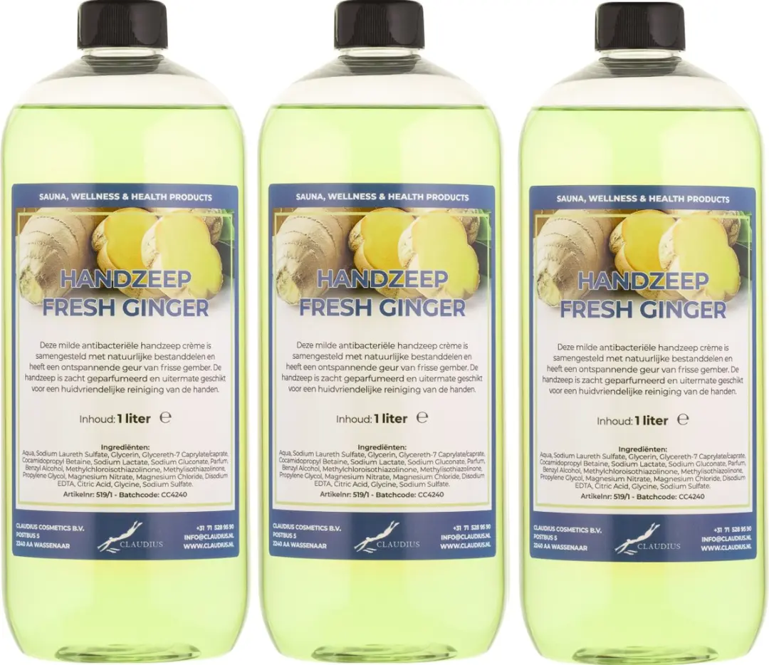 Splashbox Cosmetics Handzeep Fresh Ginger 1L - 3 Stuks