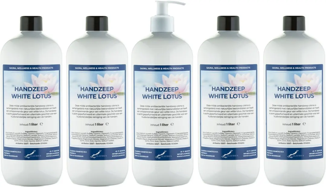 Splashbox Cosmetics Handzeep White Lotus 1L - 5 Stuks